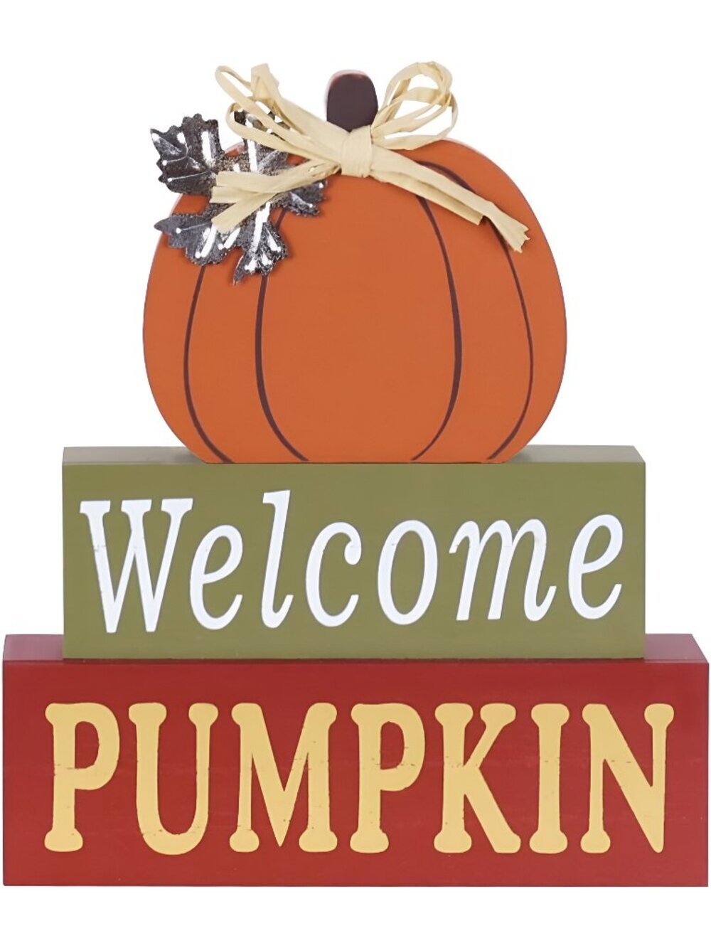Fall Decorations for Home, Large Size 3-Layered Wood Block Pumpkin
